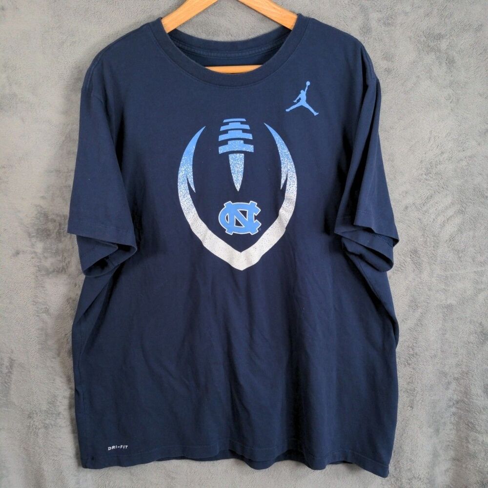 Nike Dri-fit Jordan North Carolina Tarheels T-Shirt Sz XXL Blue Football NCAA